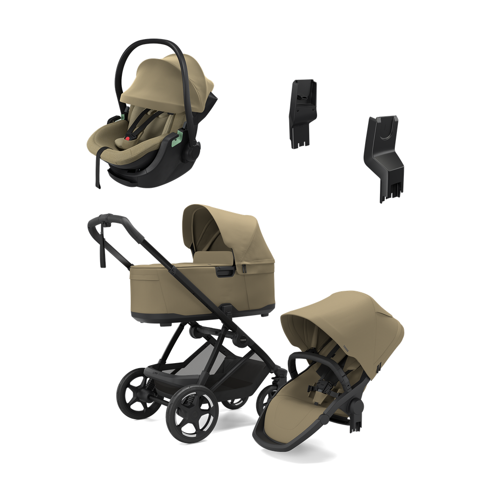 Thule Charm faded khaki & Thule Maple faded khaki newborn bundle