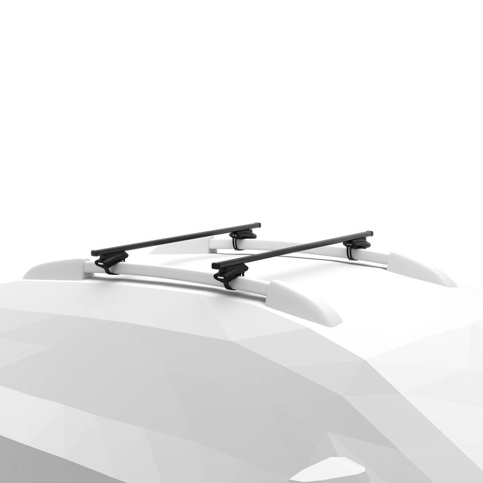 Thule oversized rail foot on Thule SquareBar Evo