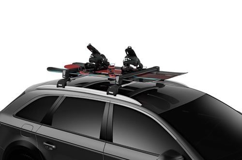 Thule SnowPack Black 7326B on car snowboards