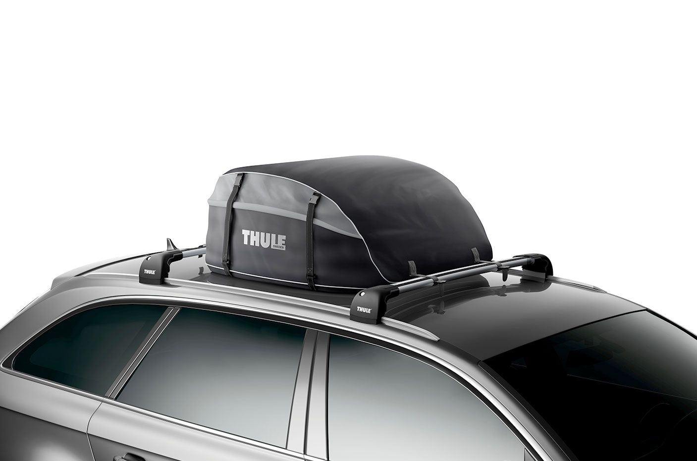 14 Cubic Feet Cargo Box Dual-sided Opening Car Roof Box Rack Mount Carrier  Gray 