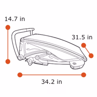 Thule Chariot Lite 2 - Folded dimensions