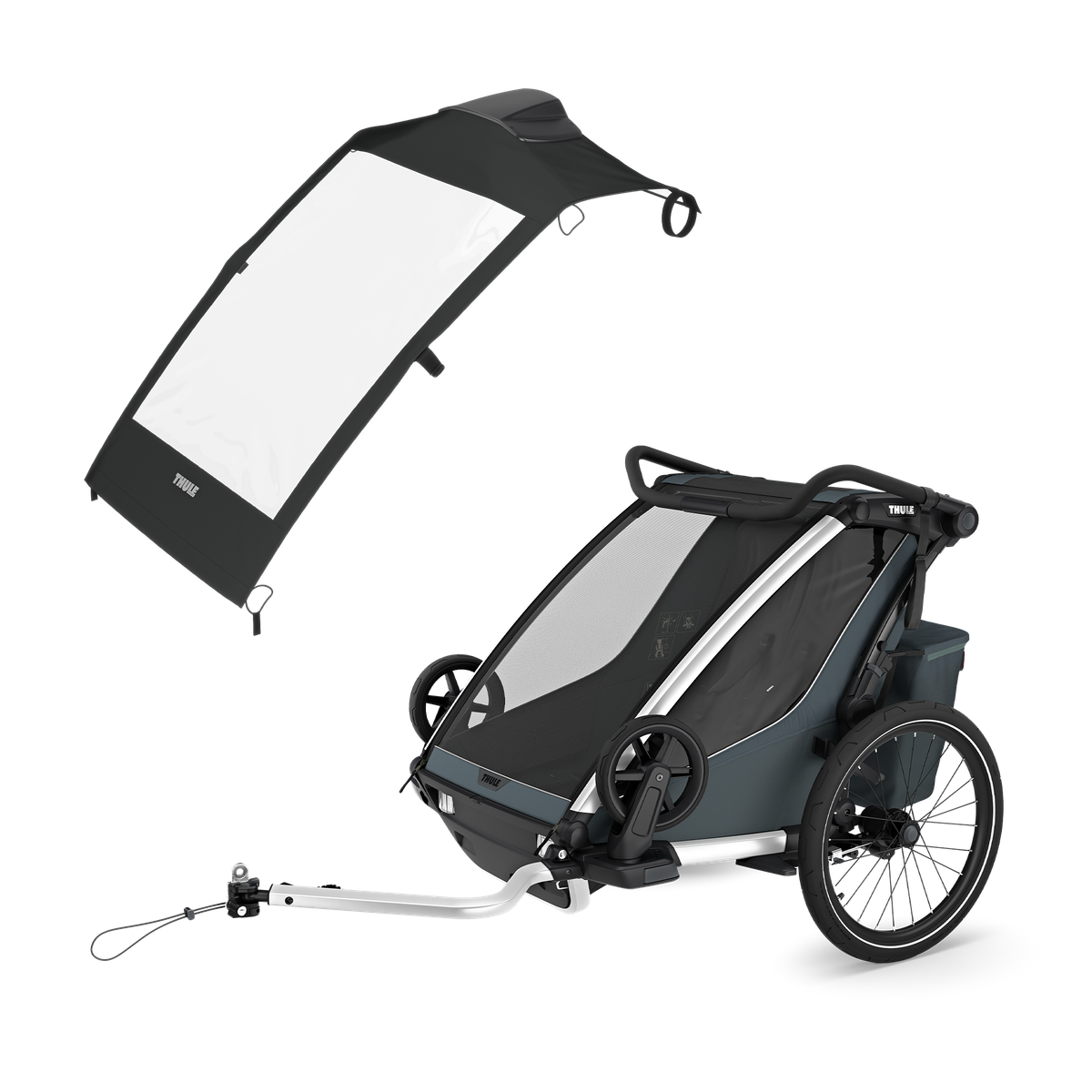 Thule Chariot Cross 2 double + Thule air purifier double