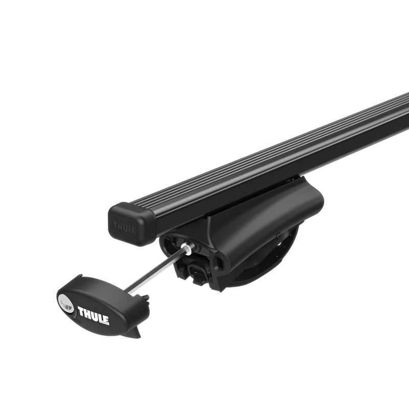 Thule oversized rail foot on Thule SquareBar Evo