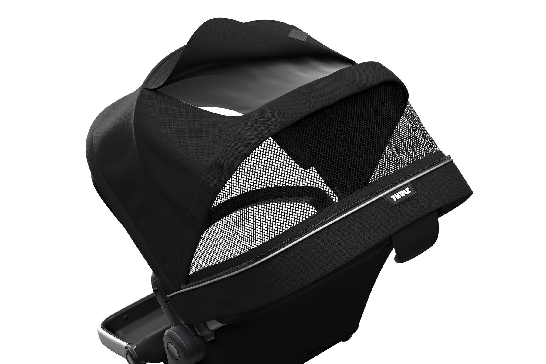 Thule Sleek Sibling Seat aluminium/midnight black - Adjustable Canopy