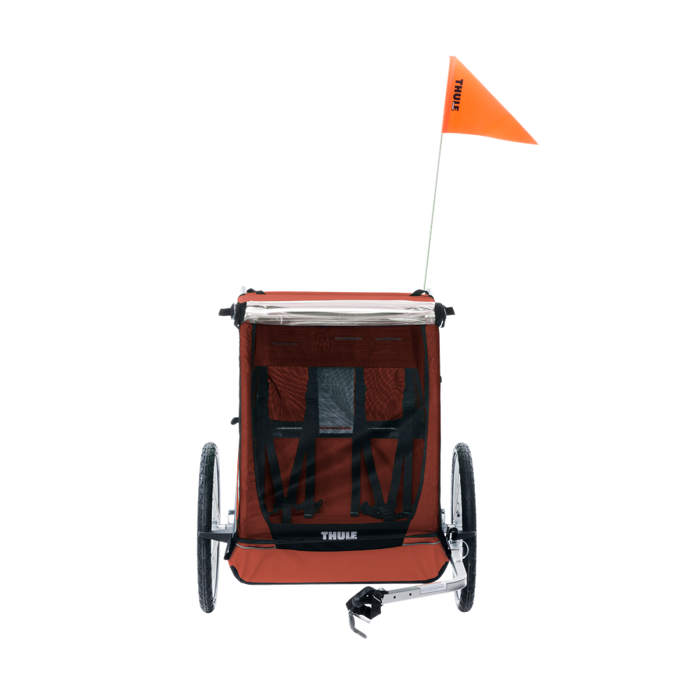 Thule Cadence 2-seat bike trailer hot sauce red