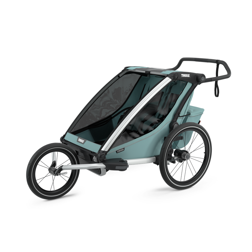 Thule Chariot Cross double 2-seat multisport bike trailer alaska blue