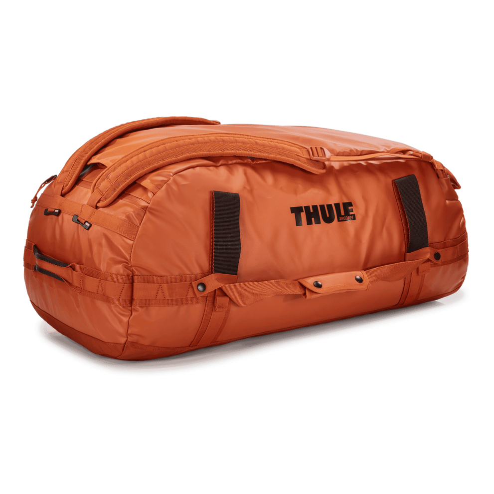 Thule Chasm 90L duffel bag autumnal orange