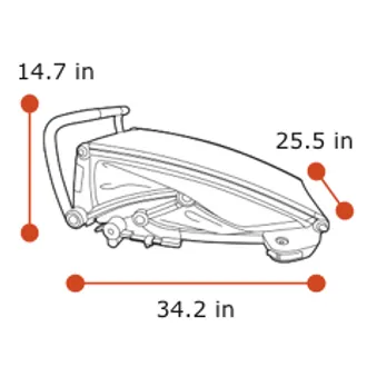 Thule Chariot Cross - Folded dimensions