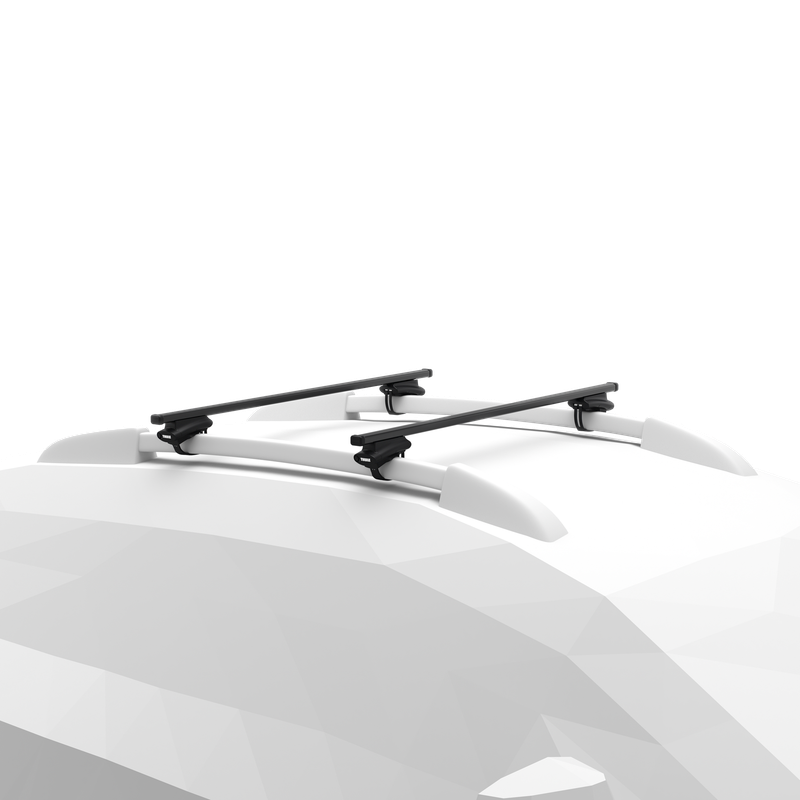 Thule oversized rail foot on Thule SquareBar Evo