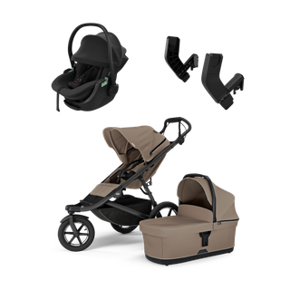 Thule Urban Glide 3 tinted taupe & Thule Maple Connect black newborn bundle