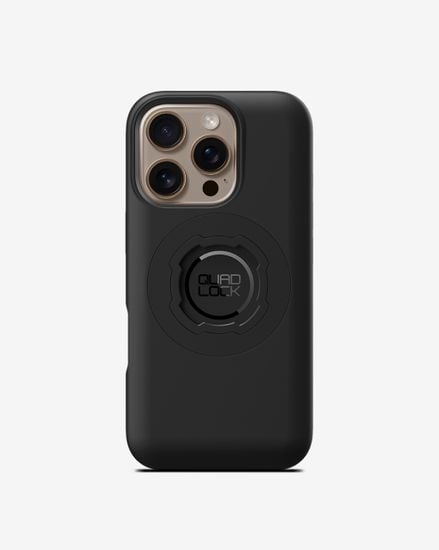 Black Quad Lock phone case with built-in mounting system