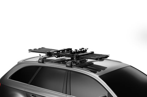 NRS-TO FUN 33'' Aluminum Universal Ski Roof Racks Black Ski Snowboard Rack Fits 6 Pairs Skis or 4 Snowboards Ski Roof Carrier Fit Most Vehicles Equipped Cross Bars
