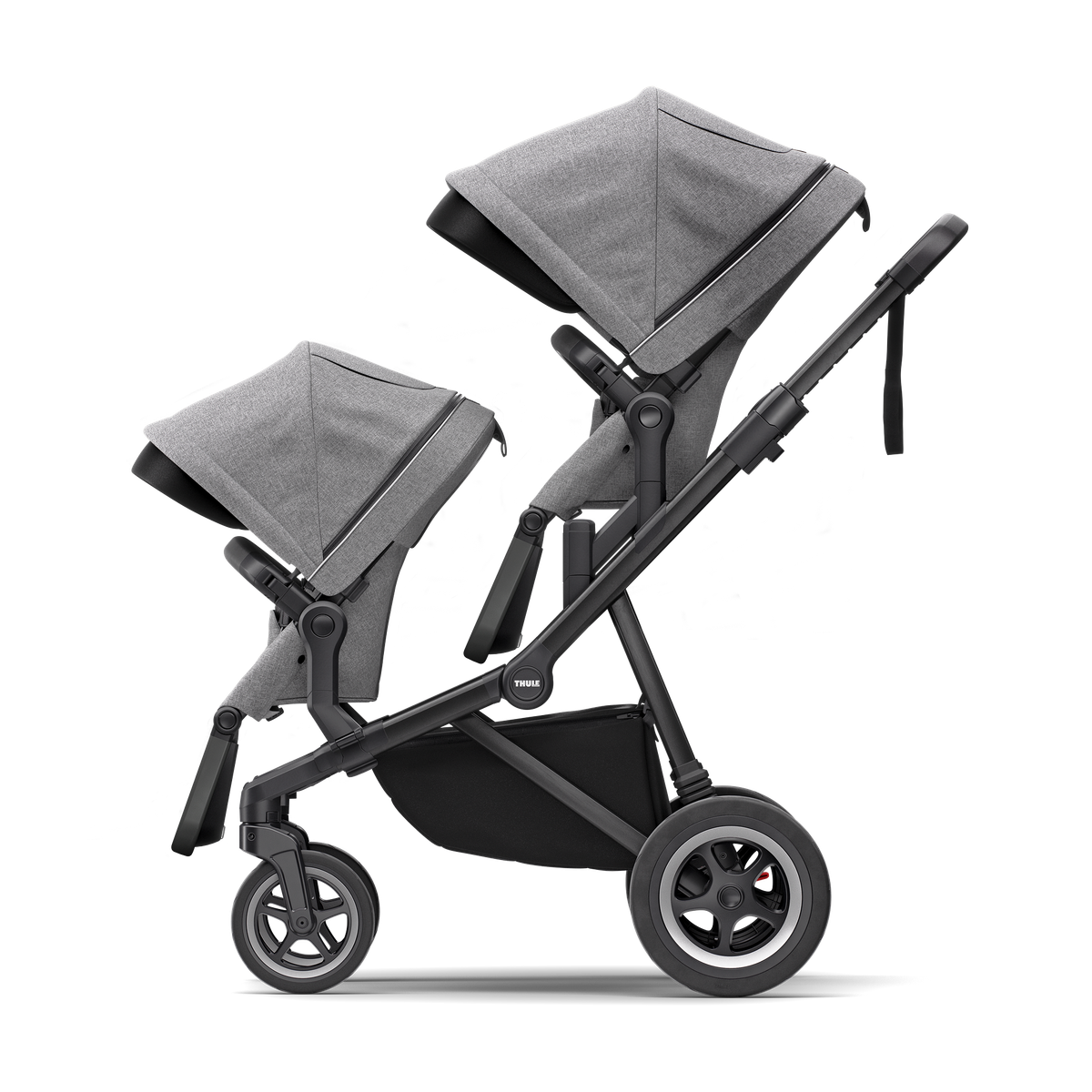 Thule Sleek city stroller gray melange on black with bassinet gray melange