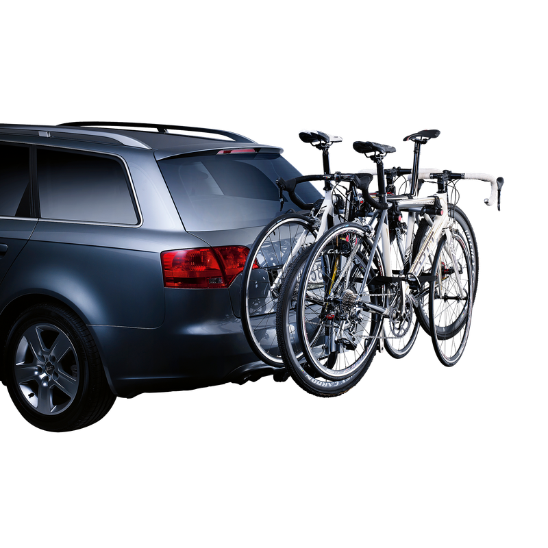 Thule HangOn 3-bike hanging towbar bike rack tiltable silver