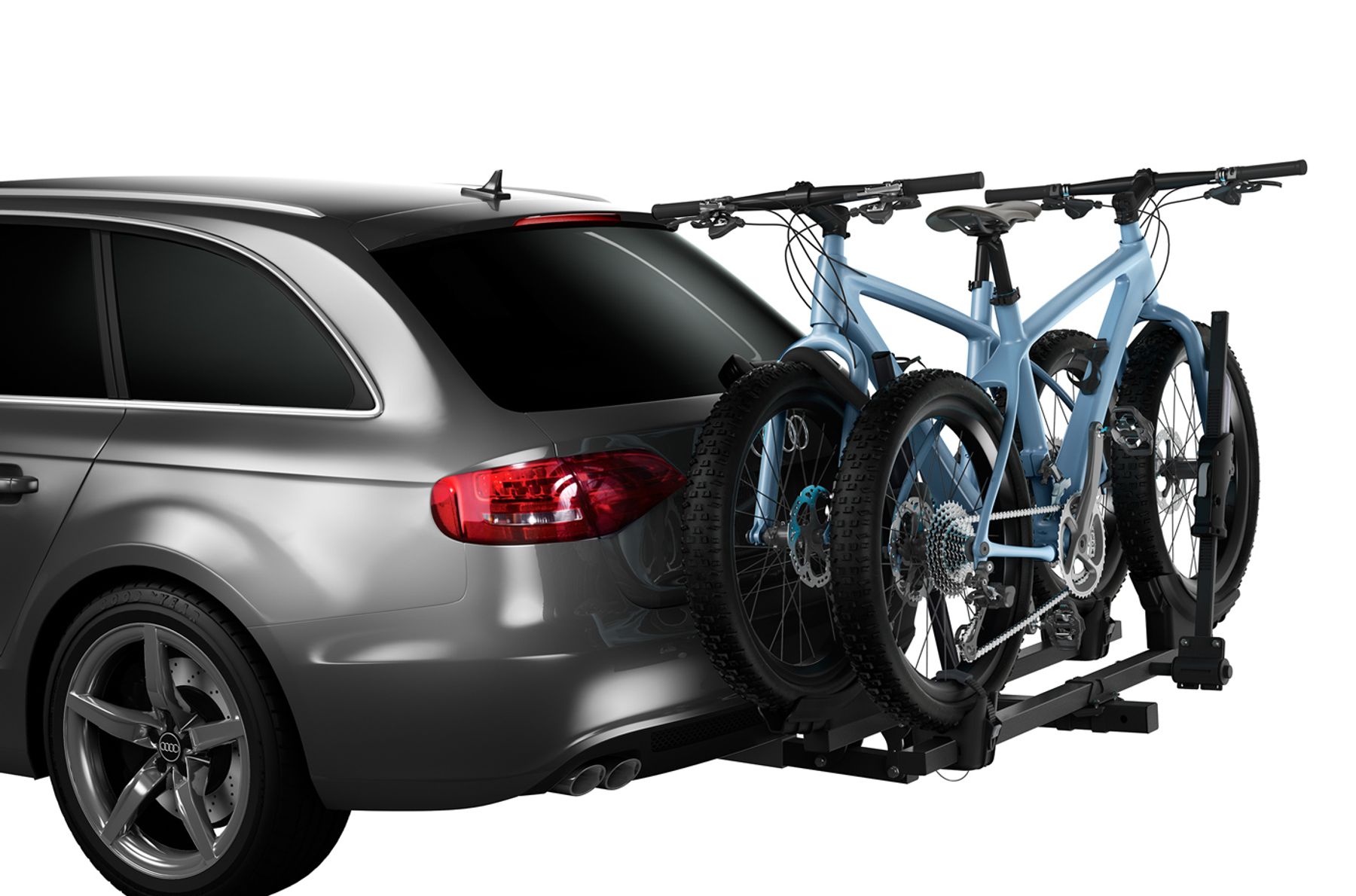 Bike carrier Thule T2 Classic 9044 tilted on a car