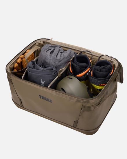 Open Thule Chasm gear hauler 80L packed with gear