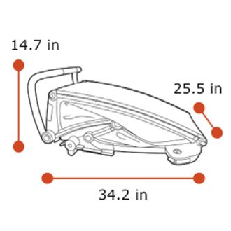 Thule Chariot Lite - Folded dimensions 