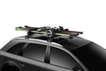 Thule SnowPack Extender 732507 on car with skis and snowboard