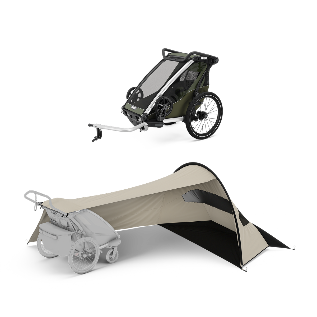 Thule Chariot Lite single + Thule sun and wind tarp