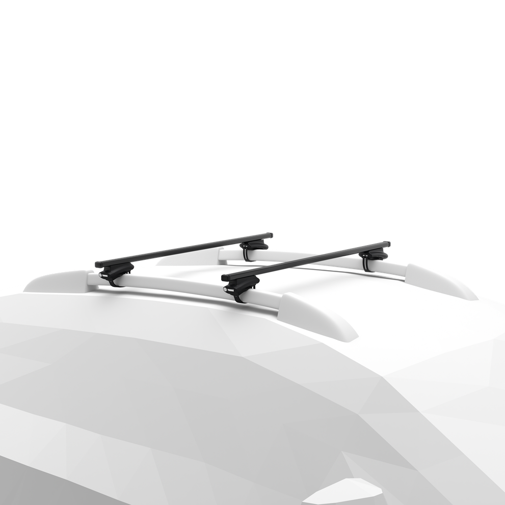 Thule oversized rail foot on Thule SquareBar Evo