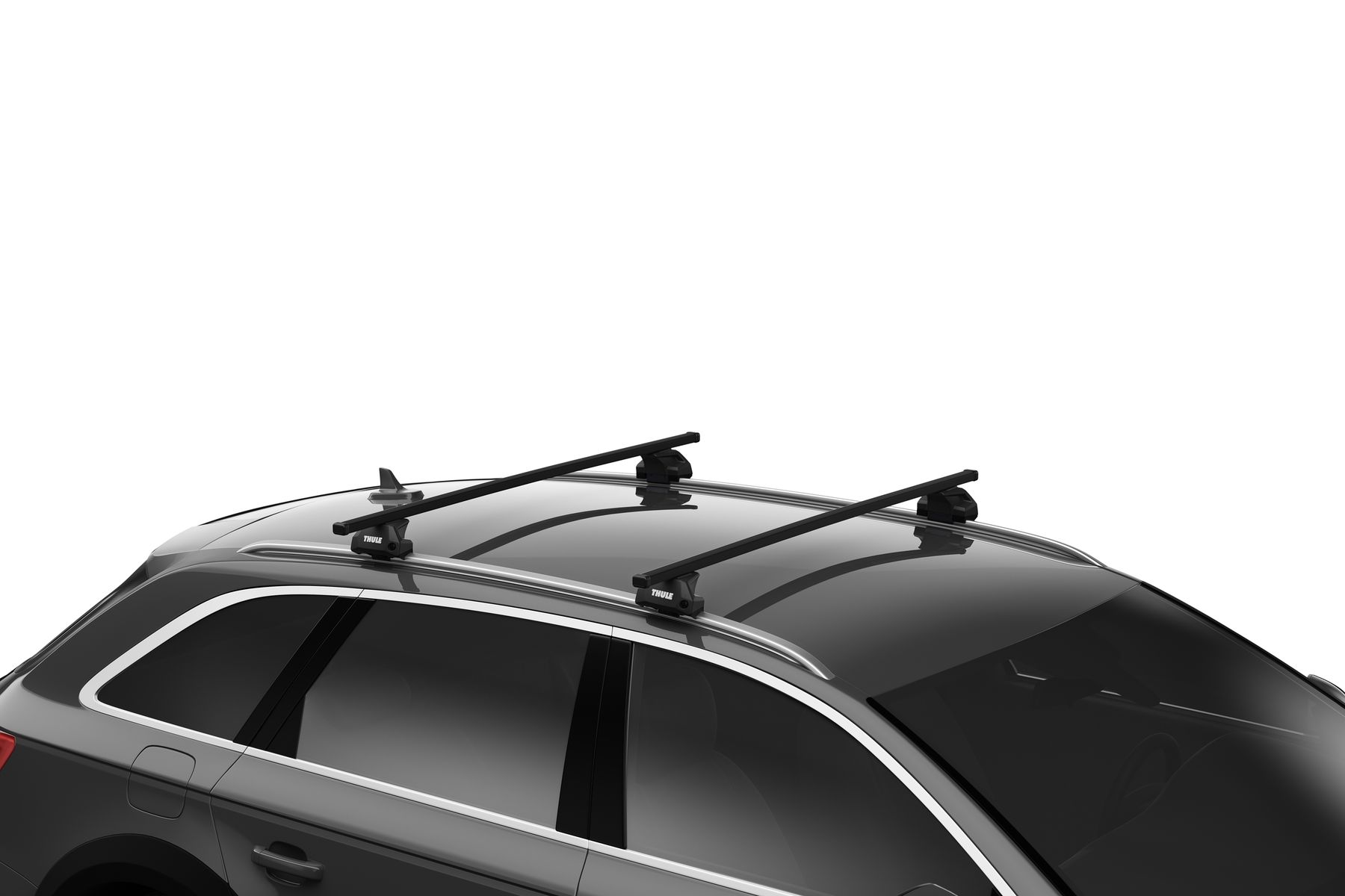 THULE EVO STEEL SQUARE ROOF BARS TO FIT MINI 5-DR HATCH  F55 16-20 NO ROOF RAILS