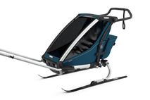 Thule Chariot Cross 1-seat Multisport Bike Trailer Majolica blue - skiing
