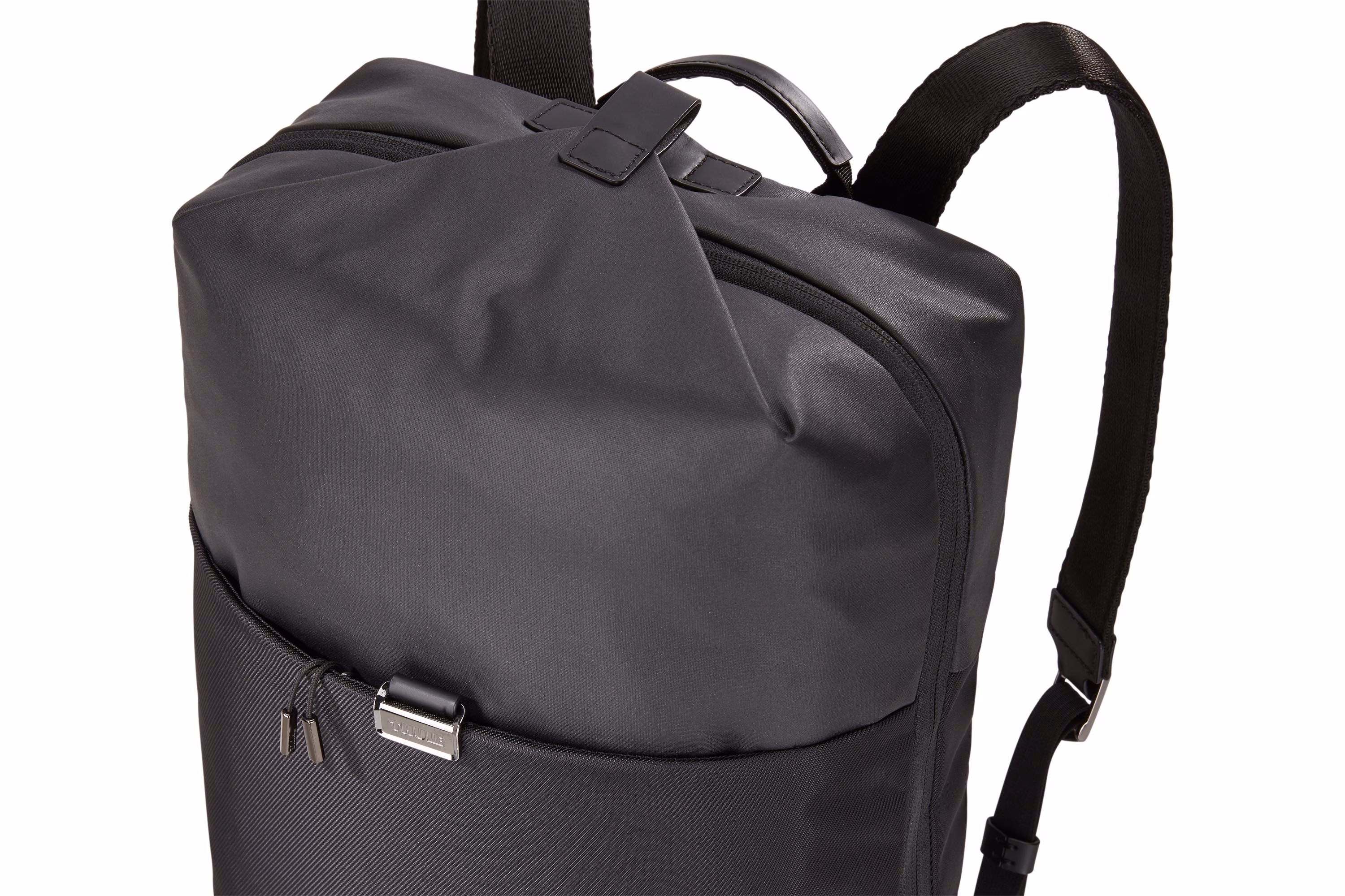 Top side of Thule Spira Backpack - full grain leather touchpoints