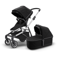 Thule Sleek city stroller aluminium/midnight black with bassinet midnight black