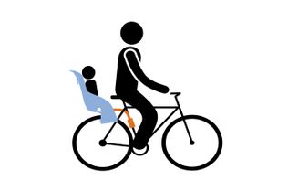 Child seat mounted on bike rear
