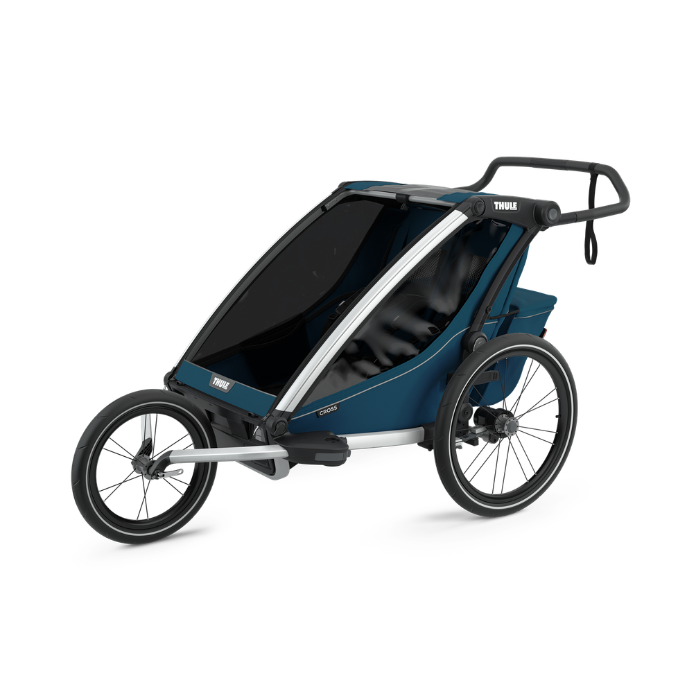 Thule Chariot Cross double 2-seat multisport bike trailer majolica blue