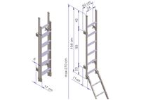Thule Foldable Double Ladder Deluxe 11 Steps Anodised Gray - Dimensions