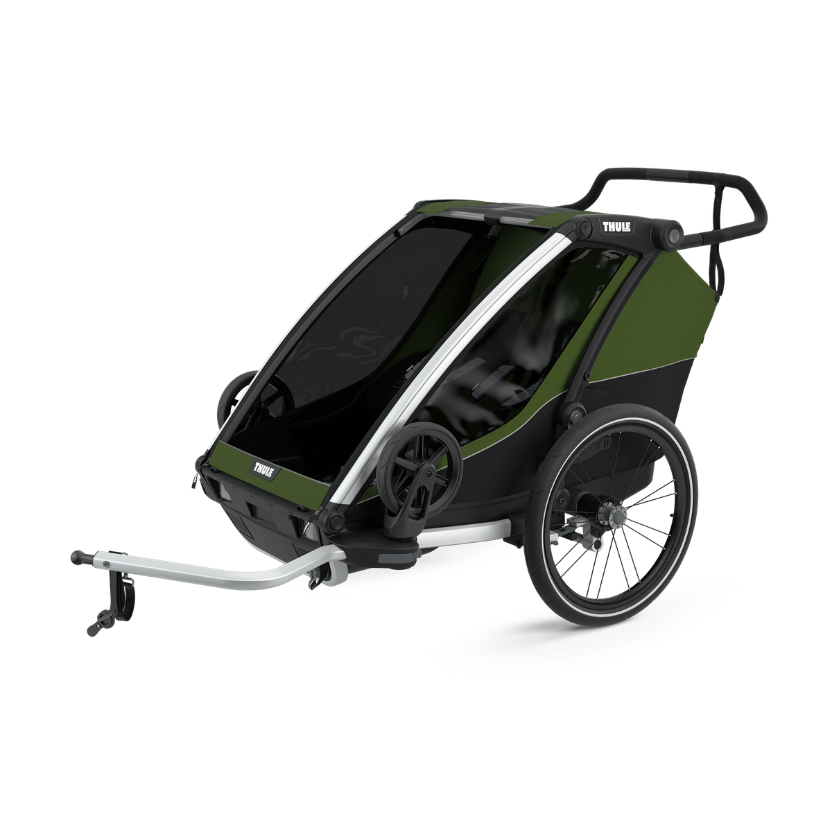 Thule Chariot Cab 2-seat multisport bike trailer aluminium/cypress green