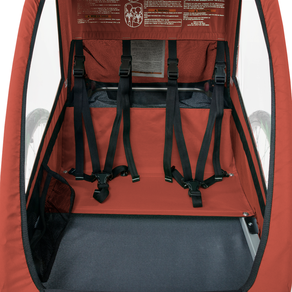 Thule Cadence 2-seat bike trailer hot sauce red