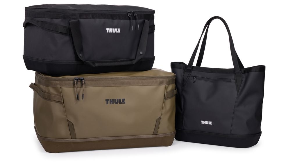 Thule Chasm gear hauler 80L shown with travel bags