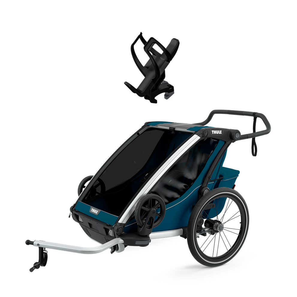Thule Chariot Cross 2 + Thule Bottle Cage - Majolica Blue