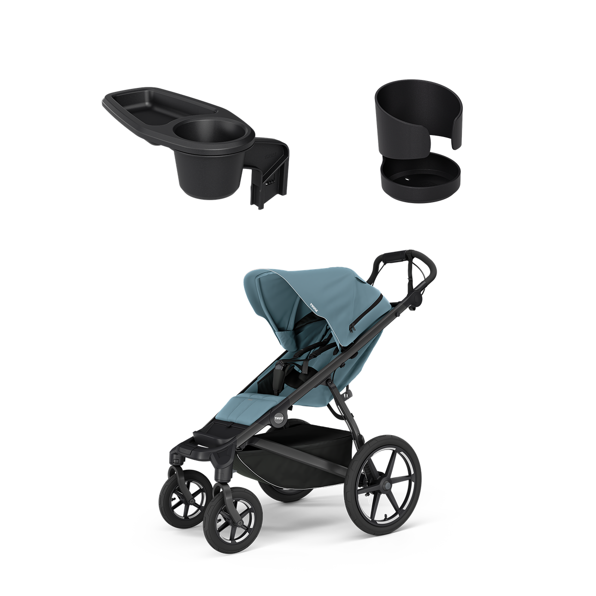 Thule Urban Glide 4-wheel + Thule Urban Glide 3 snack tray + Thule stroller cup holder