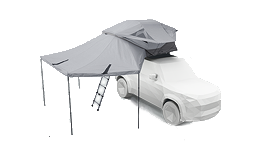 Tent awnings from the side