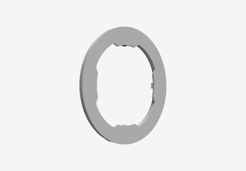 A close up image of a phone mount accessory against a gray background.