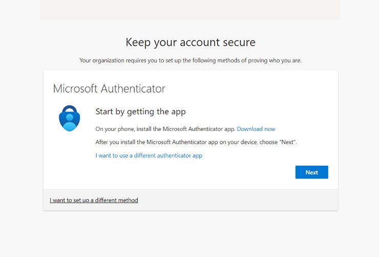 Abra a aplicação Microsoft Authenticator.