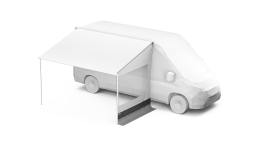 RV awning accessories from the side