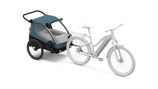 Dog bike trailer from the side