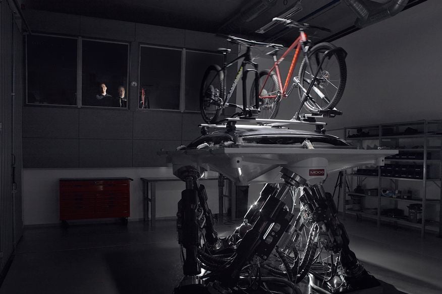 Thule product strength and durability testing with robotic equipment.