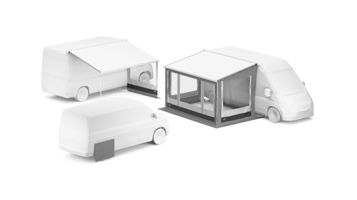 RV awnings and accessories from the side