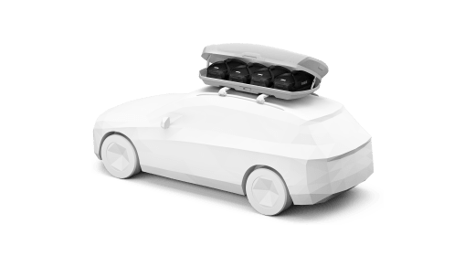Rooftop cargo carrier from the side