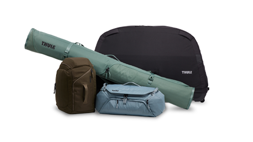Sports bags collection from the side