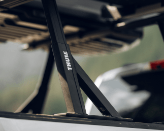 A close-up image of Thule Escape truck rack system.