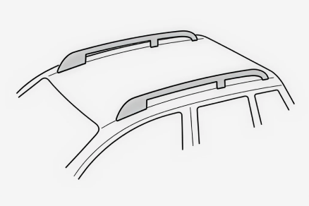 Illustration of how raised rails looks on top of cars rooftop.