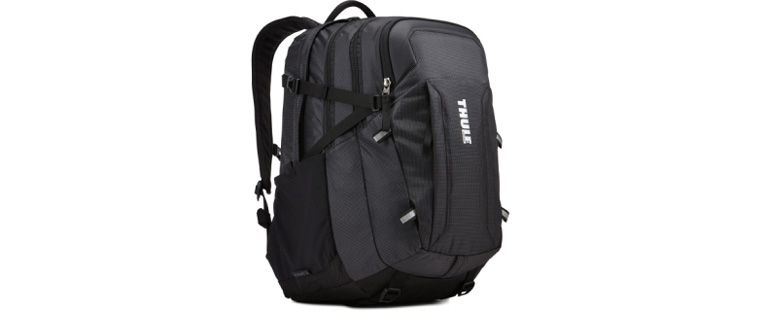 An example of modern lash points on a Thule Enroute Escort backpack.