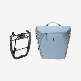 Panel Thule InLock i torba Thule Shield na szarym tle. 