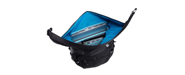 An example of a rolltop opening on the Thule Pack 'n Pedal commuter backpack.